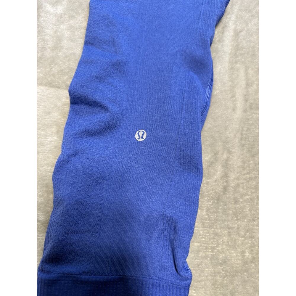Lululemon Athletica Blue Crop Legging Size 6 Nylon Spandex Womens Activewear - Picture 6 of 6